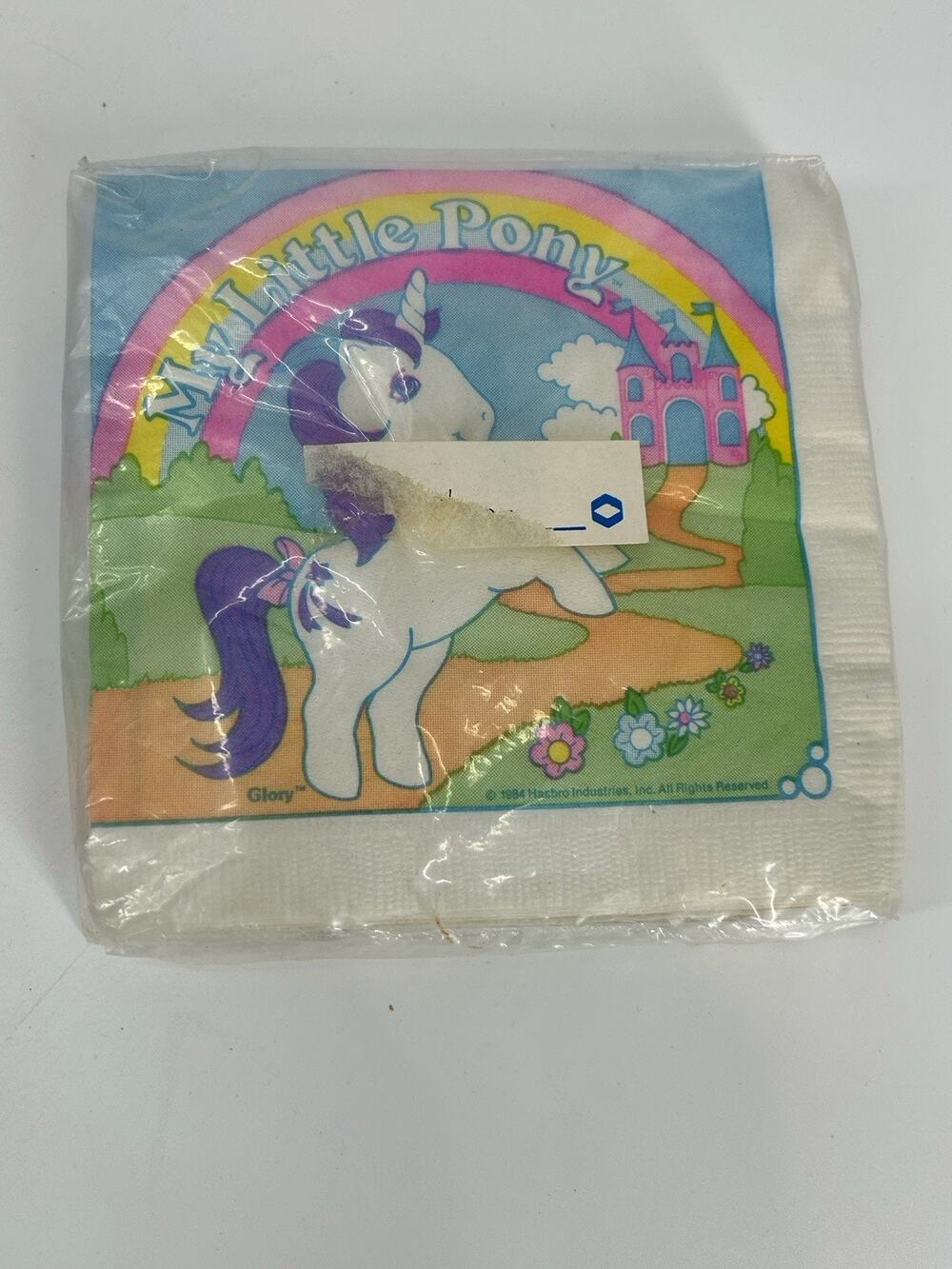 MY LITTLE PONY Rainbow SMALL NAPKINS (16) ~ Vintage Birthday Party Supplies 1984
